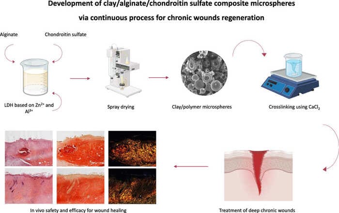 Chondroitin Sulfate Used for the Preparation of LDH-Doped Microparticles for Wound Healing Applications